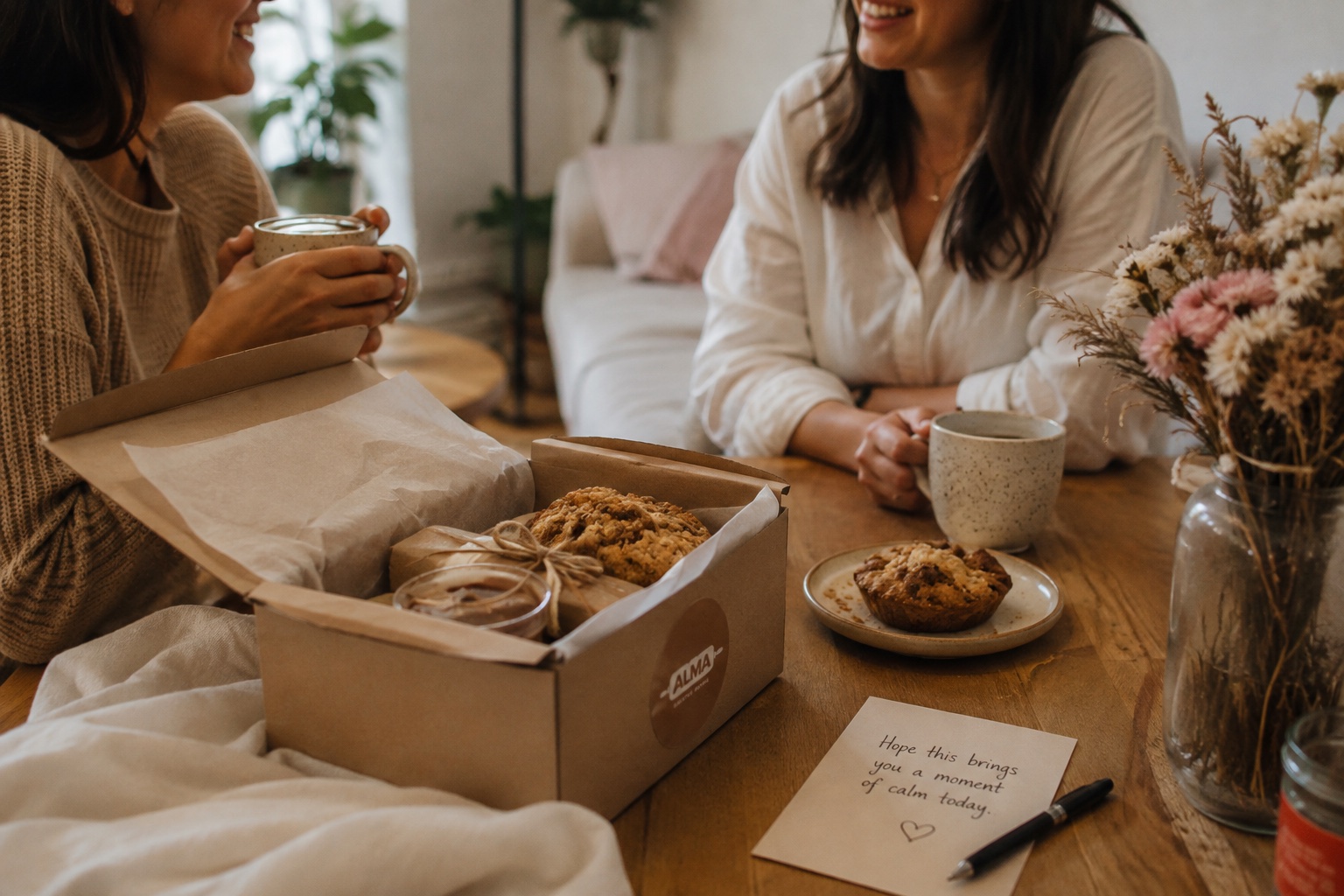 An Alma food box shared over tea